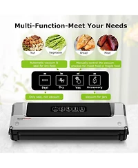 Bonsaii Bonsenkitchen Compact Vacuum Sealer, Fast Multi-Functional Food Saver with 20 Bags, 2 Rolls & Hose, High-Speed Continuous Use, Silver