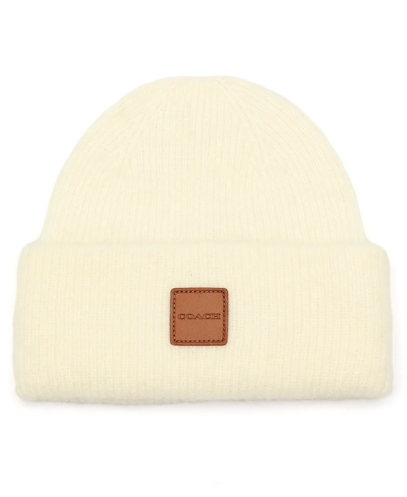 Coach Men's Leather Patch Beanie