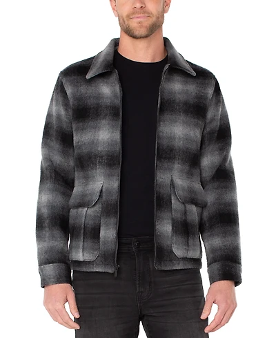 Liverpool Los Angeles Men's Zippered Plaid Jacket