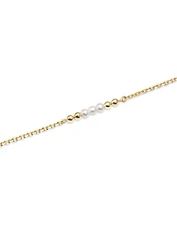 Devata Freshwater Pearl Necklace 14K Gold 16–18in Adjustable Chain Lightweight Gold Jewelry