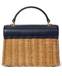 Lauren Ralph Lauren Farrah Small Rattan and Leather Satchel Bag