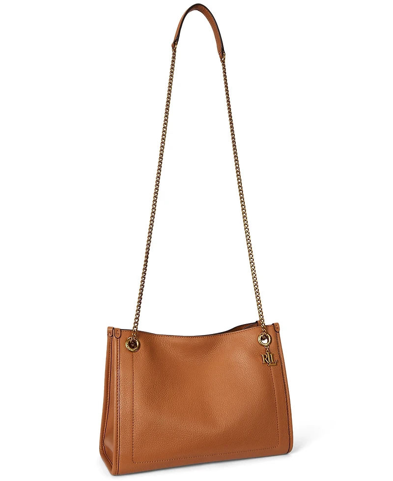 Lauren Ralph Bradley Small Pebbled Leather Tote Bag