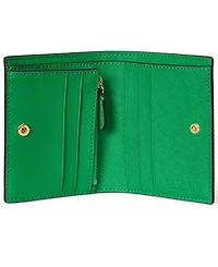 Lauren Ralph Crosshatch Leather Compact Wallet