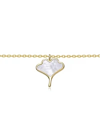 GiGiGirl 14K Gold Plated with White Mother-of-Pearl Design Pendant Necklace