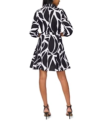 Msk Petite Printed Fit and Flare Shirtdress