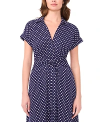 Msk Petite Belted Midi Shirtdress