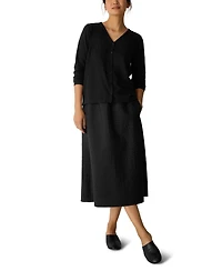 Eileen Fisher Women's V-Neck Button Front Top