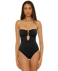 Becca Women's Rock Solid Gold Buckle One-Piece Swimsuit