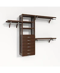 John Louis Home Solid Wood Walk-In Closet Organizer with 6 Shaker Style Drawers