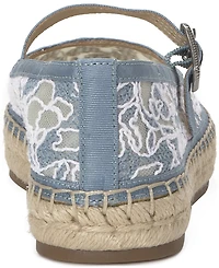 Lucky Brand Women's Orlyna Burnout Lace Espadrille Mary Jane Flats
