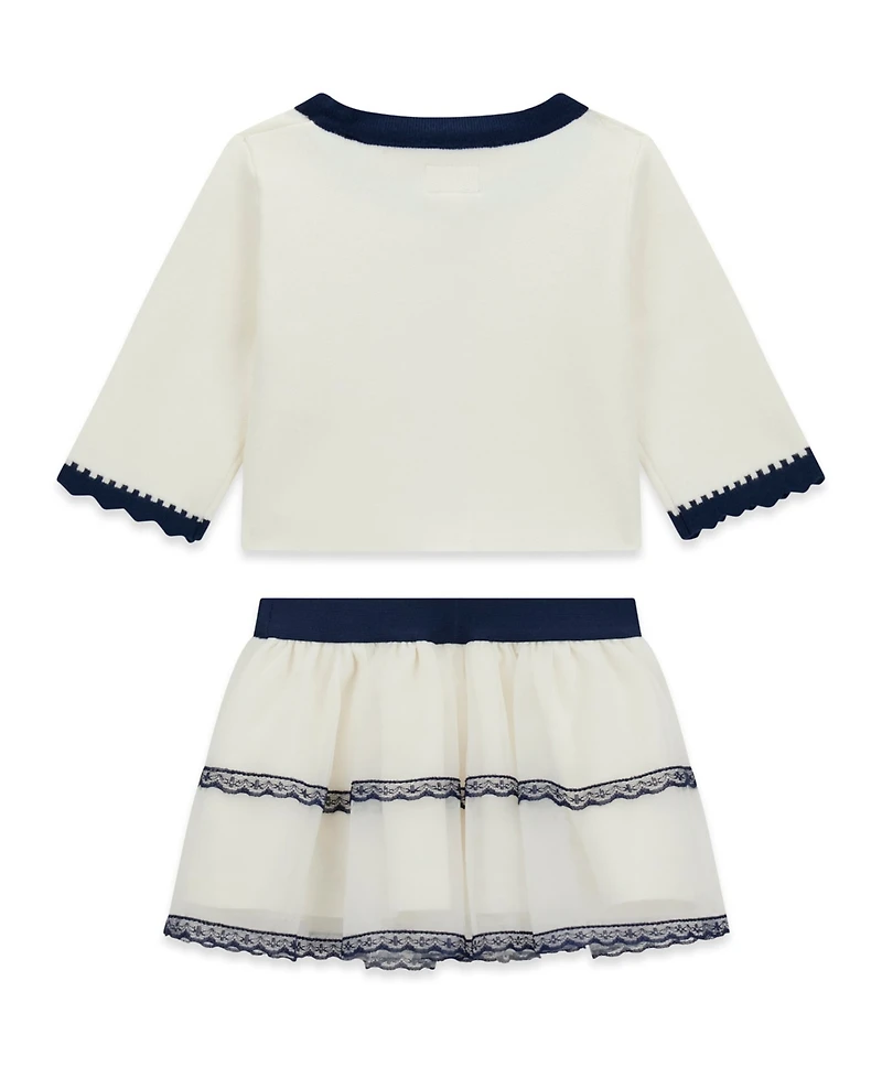 Guess Baby Girls Long-Sleeve Cardigan and Mesh Skirt, 2-Piece Set