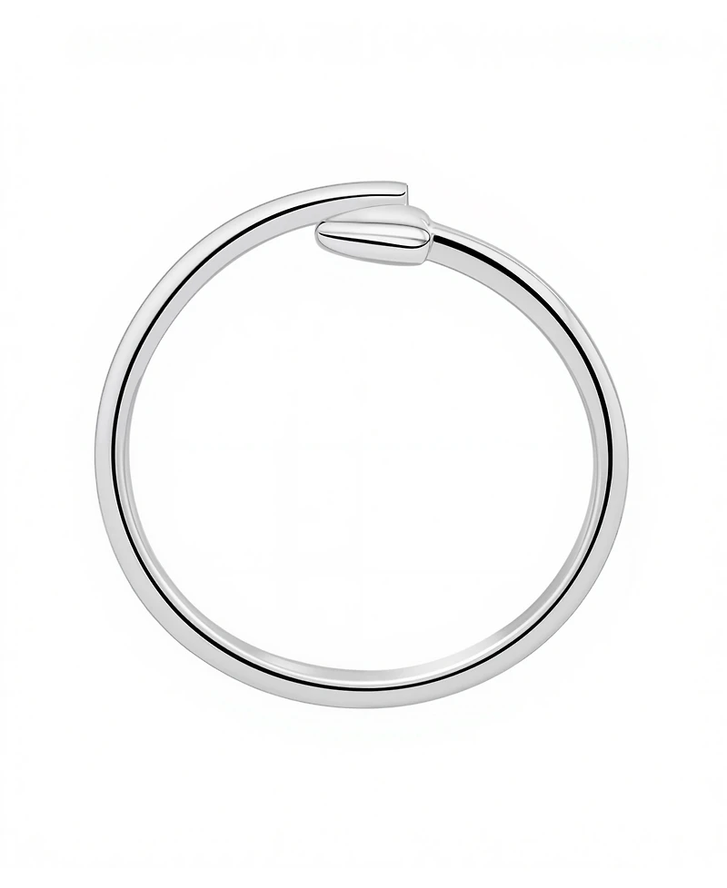 Unwritten Heart Silver Plated Bypass Ring