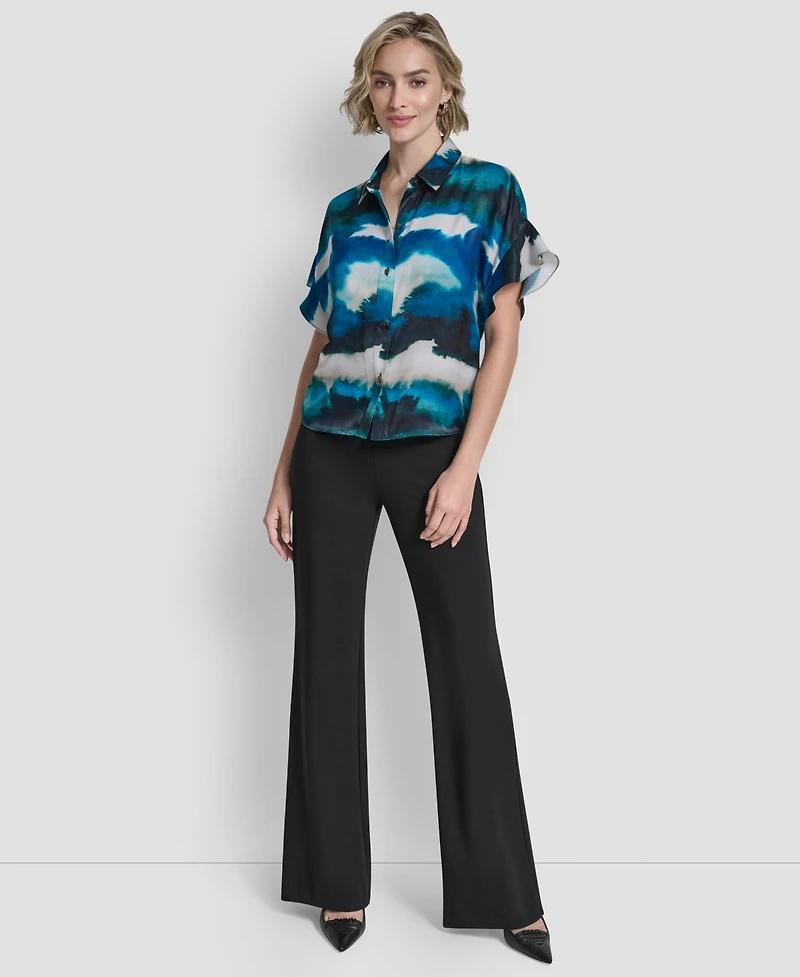 Dkny Women's Short-Sleeve Button-Front Shirt