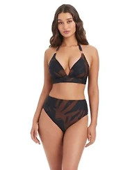 Bar Iii Womens Palm Breeze Banded Sweetheart Neck Bra Bottoms