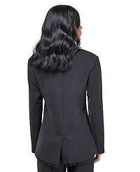 Warehouse Women's Oversized Lace Frill Trim Blazer