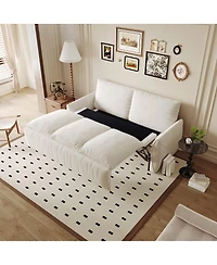 Maison Boucle 70.9" Pull Out Sofa Bed, 3-Seat Velvet Convertible Sleeper Couch with 2-in-1 Pillow Blanket Set for Living Room or Guest