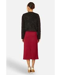 Yumi Women's Metallic Fluffy Eyelash Bolero