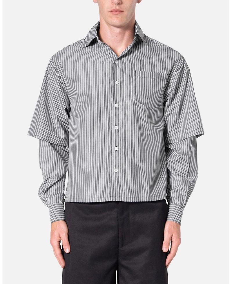 mnml Men's Double Layer Pinstripe Shirt