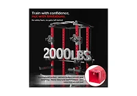 Aecojoy Power Cage Squat Rack with Optional Lat Pulldown, 2000lbs Weight Cable Machine with Pulley Workout System for Home Gym