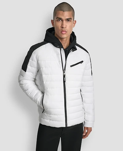 Dkny Men's Moto Quilted Puffer Jacket