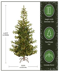 National Tree Company 6.5' Feel Real Norwegian Spruce Hinged Tree with 650 Clear Lights