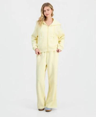 Madden Girl Zippered Hoodie Wide Leg Pants