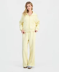 Madden Girl Zippered Hoodie Wide Leg Pants