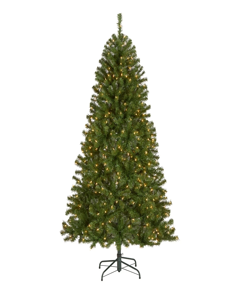 National Tree 6.5' North Valley Spruce Hinged Tree with 450 Clear Lights
