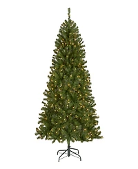 National Tree 6.5' North Valley Spruce Hinged Tree with 450 Clear Lights