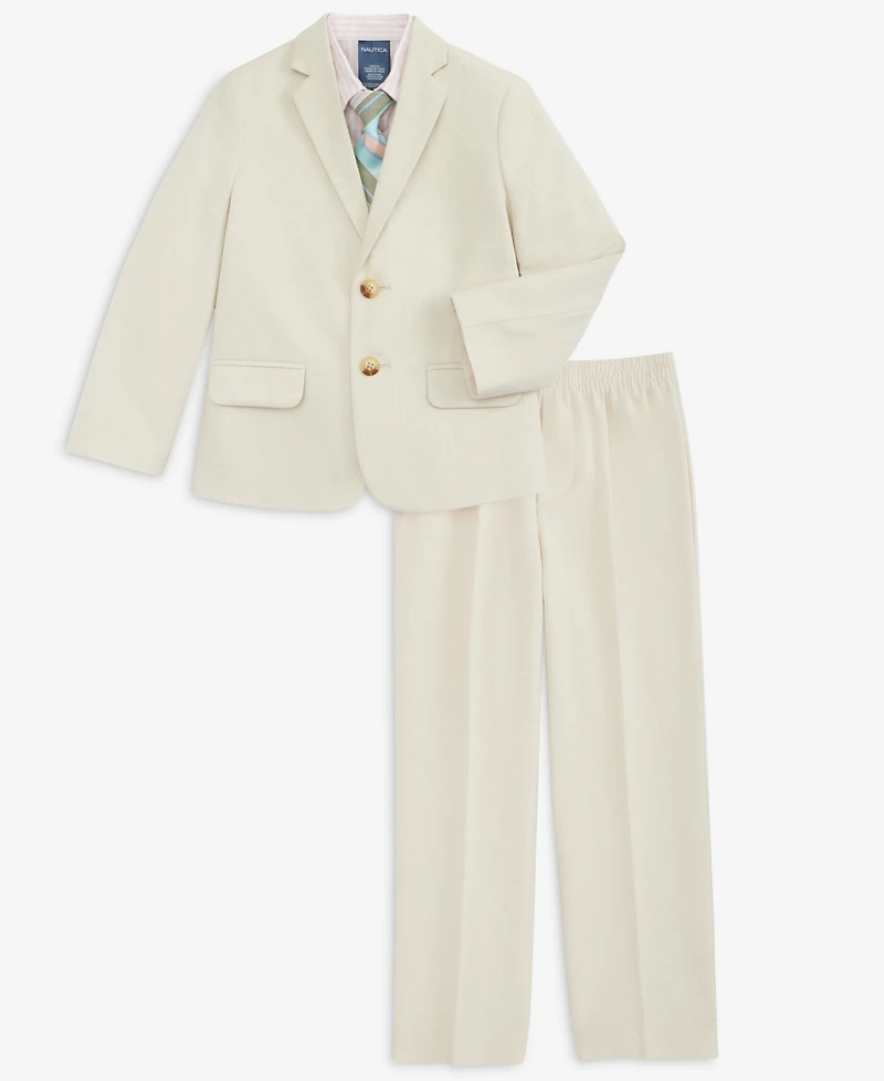 Nautica Toddler Boys' & Khaki Linen-Look 4-Pc. Suit Set