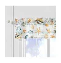 Greenland Home Fashions Kona Luxurious 3" Rod Pocket Window Valance 84" x 16" Ocean