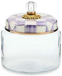 MacKenzie-Childs Violet Check Medium Kitchen Canister