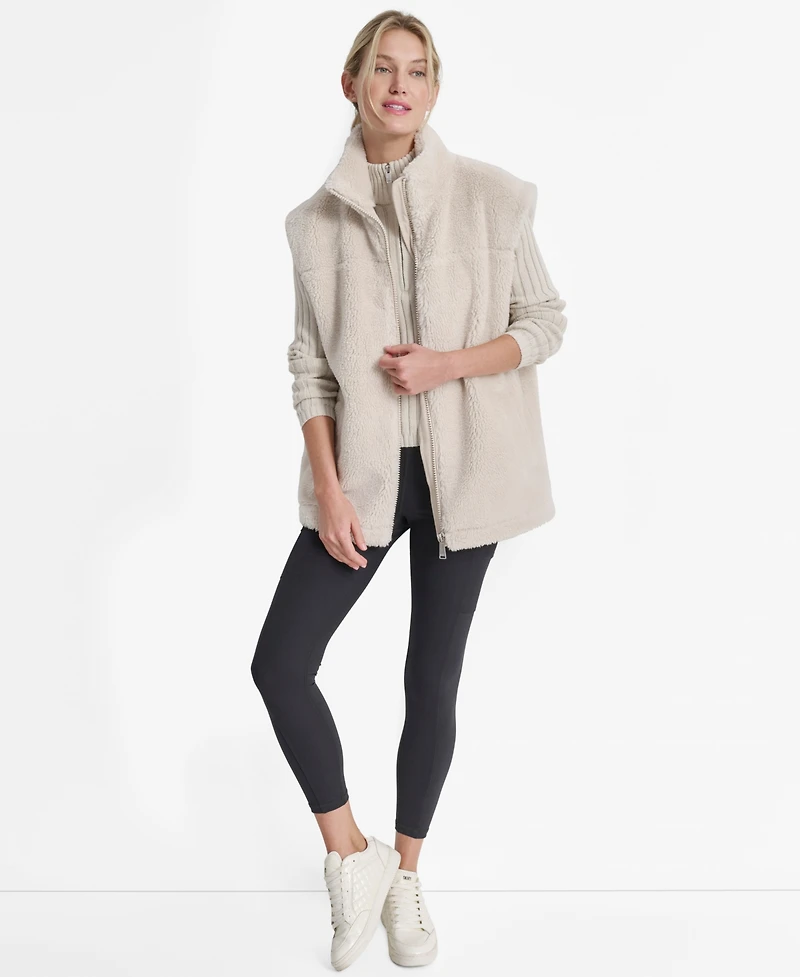 Dkny Women's Long Line Front Zipper Vest