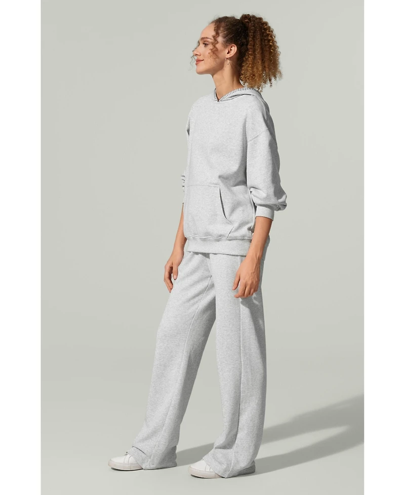 Lilysilk Women's Silkerry Oversized Seamflow Douceur Stand Collar with Half-Zip Hoodie