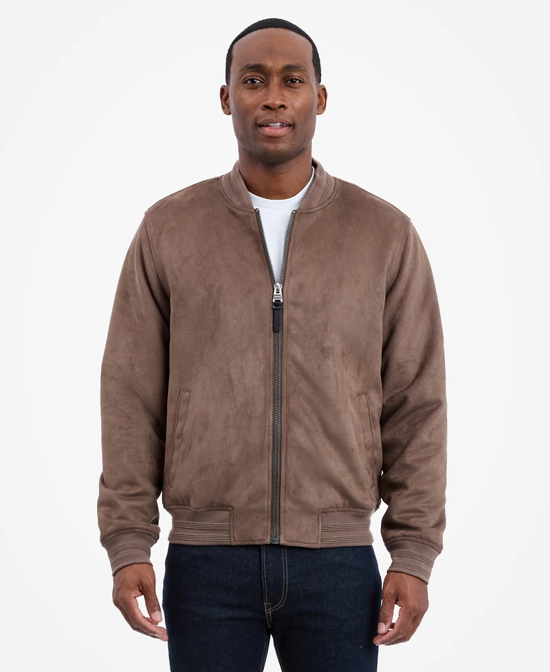 Michael Kors Men's Faux Suede Bomber Jacket