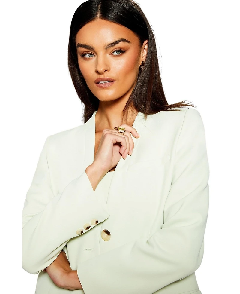 Warehouse Women's Runway Collarless Boxy Blazer