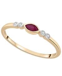 Macy's Ruby (1/8 ct. t.w.) & Diamond Accent Dainty Ring in 14k Gold-Plated Over Sterling Silver