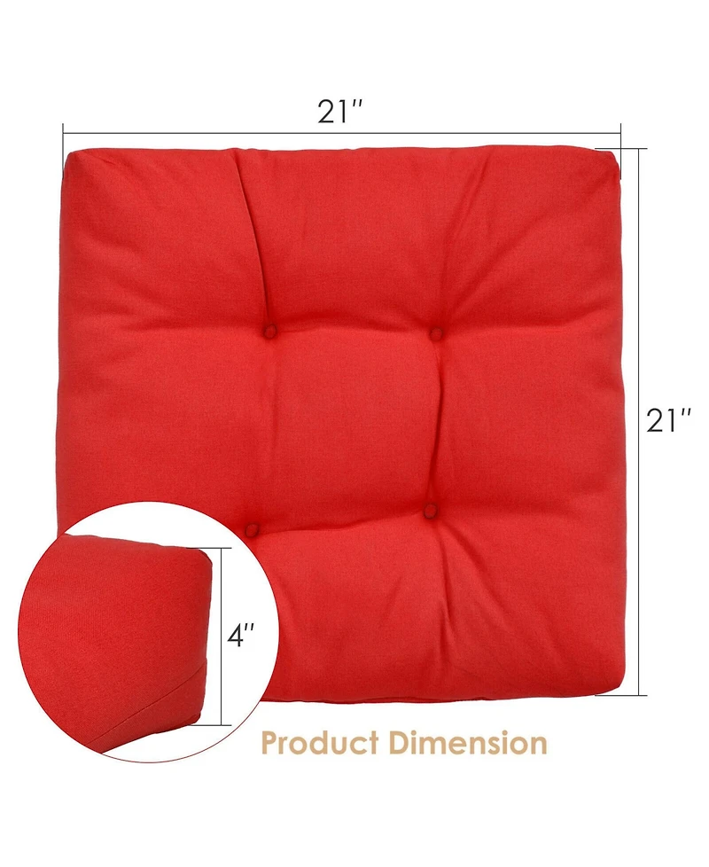 21 Inch x 21 Inch Patio Chair Seat Cushion Pads for Indoor and Outdoor-Red
