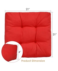 21 Inch x 21 Inch Patio Chair Seat Cushion Pads for Indoor and Outdoor-Red