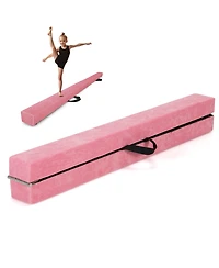 Sugift Folding Balance Beam with Solid Wood Base and Anti-slip Bottom