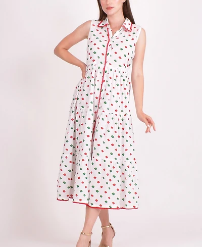 Raas Women's Olinda Cotton Tiered Midi Dress