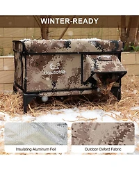 Clawsable Heated Outdoor Cat House,Feral Shelter,Fit 2-3 Cats