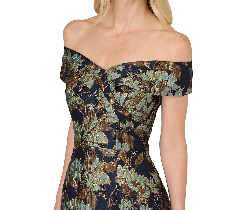 Adrianna Papell Women's Off-The-Shoulder Gown