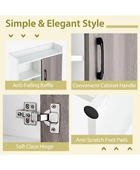 Sugift 4-Tier Space-saving Toilet Sorage Cabinet with Open Shelves