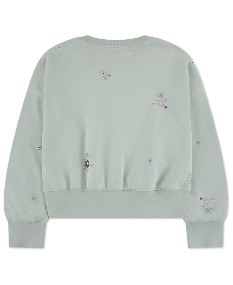 abercrombie kids Girls' Logo Print Crewneck Sweatshirt