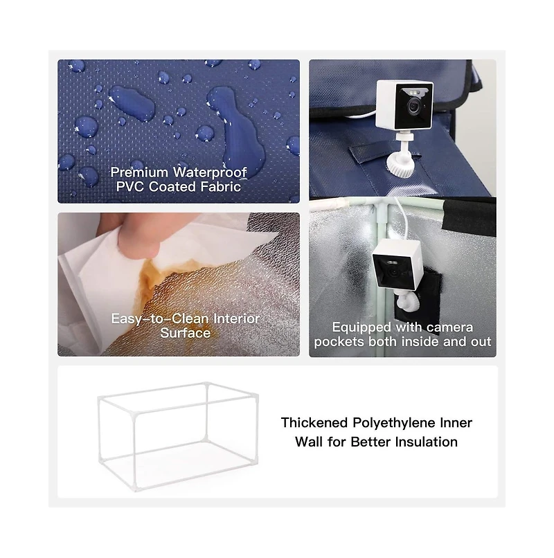 Flagship Outdoor Heated Cat House — Navy Blue