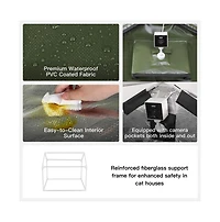 Wagstro RoofHaus Heated Outdoor Cat Shelter – Olive Green