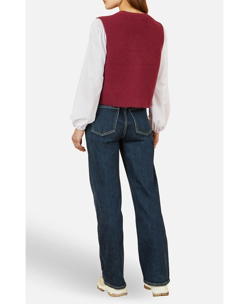 Yumi Women's Knitted Pullover Waistcoat