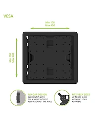 Kanto R400 Pro Series Recessed In Wall Full Motion Tv Mount for 35"-65" TVs
