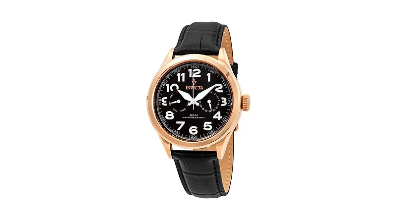 Invicta Men's 11742 Vintage Quartz 3 Hand Black Dial Watch